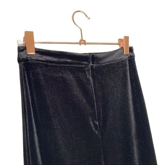 Gianni Bini Layla Skirt Midi Black Velvet Ruffle Hem Tiered Size XS New - Picture 6 of 10